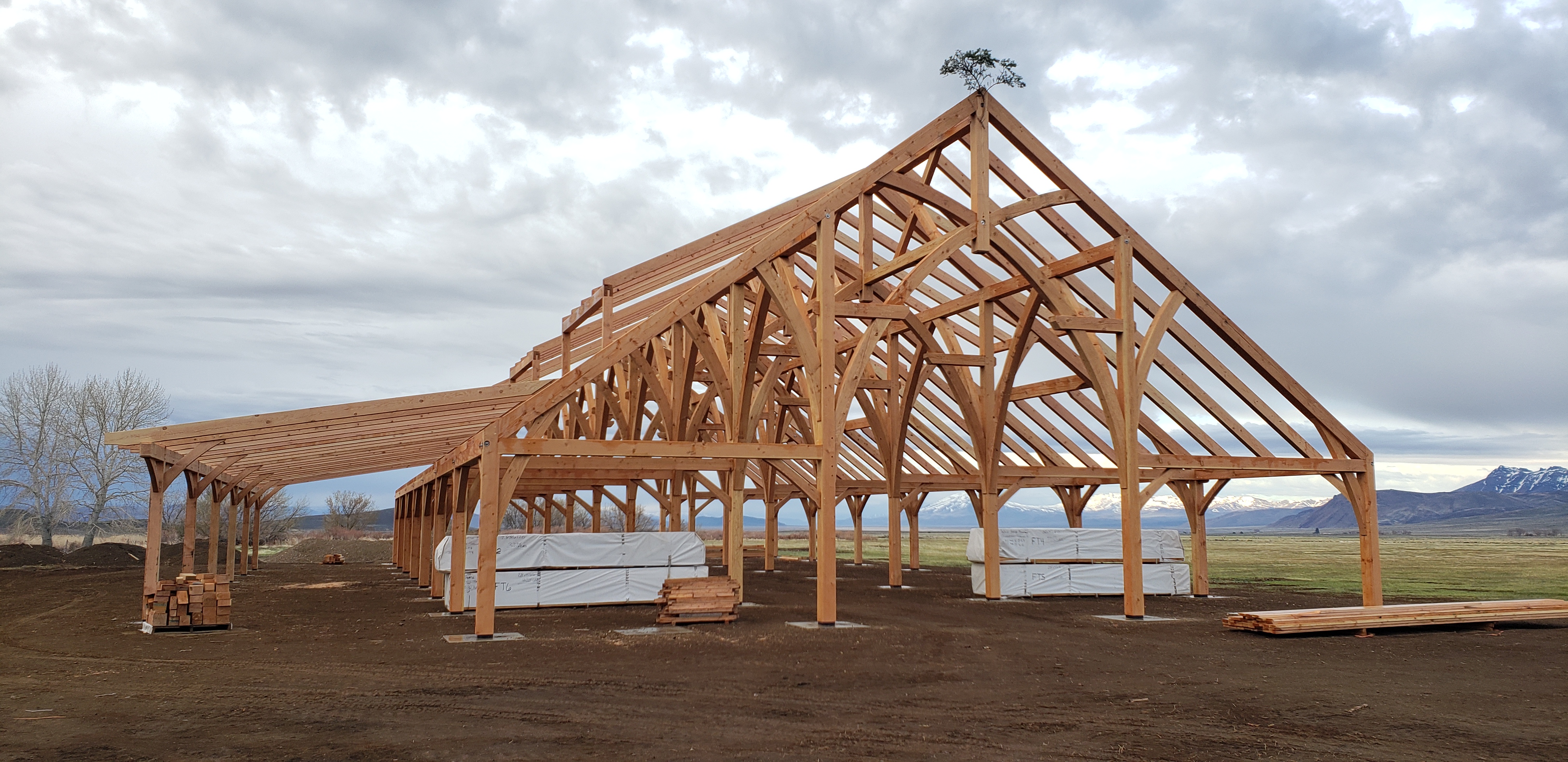 New Energy Works Timber Frame Horse Barn at Wild Horse Ranch