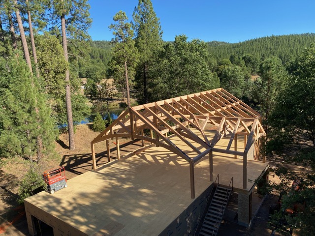 Timber Frame Raising in Yosemite by New Energy Works