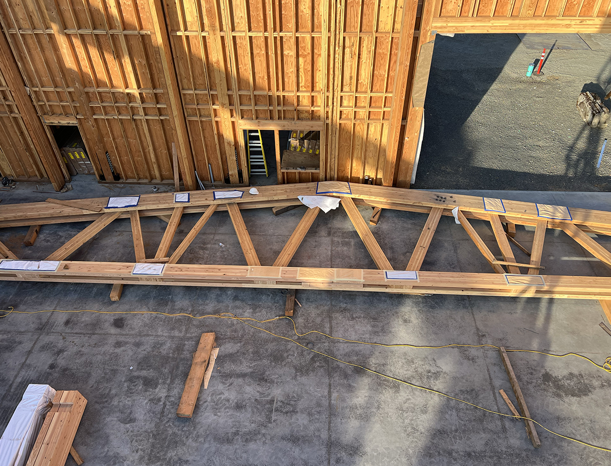 New Energy Works glulam trusses for NEWBeamery in McMinnville, Oregon