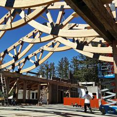 This meditation hall features 10 trusses with a span 60’ long, sitting16’ high.