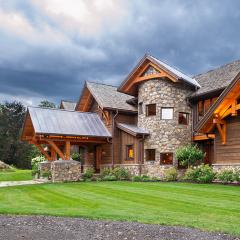 Glulam framing is easily integrated into a variety of architectural styles, from modern to rustic, often blending the two.